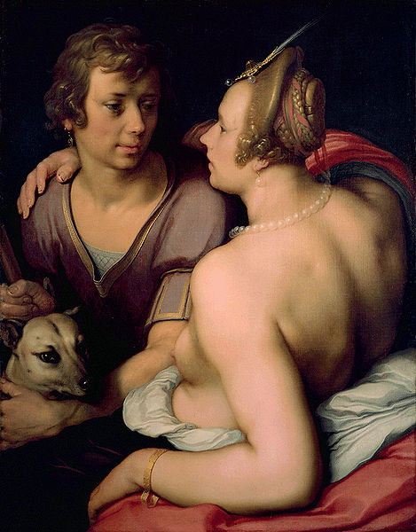 Cornelisz van Haarlem Venus and Adonis as lovers